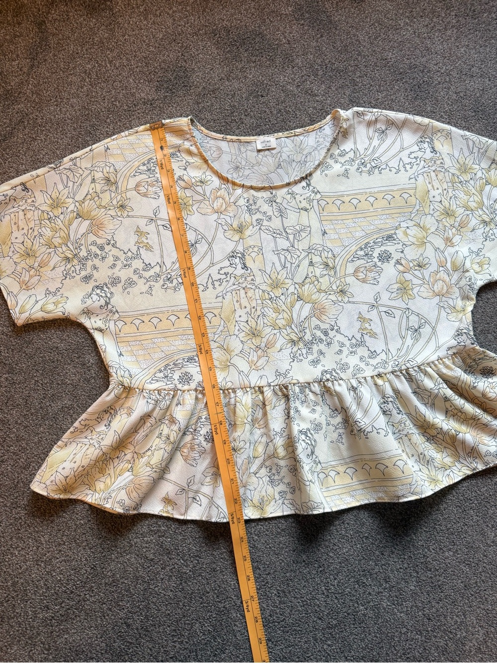 Wilfred Floral Peplum Tee - Cream & Yellow - Picture 5 of 5